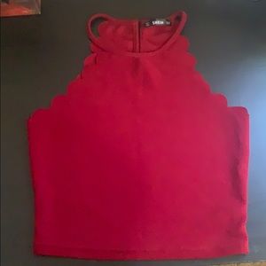 SHEIN scallop crop top